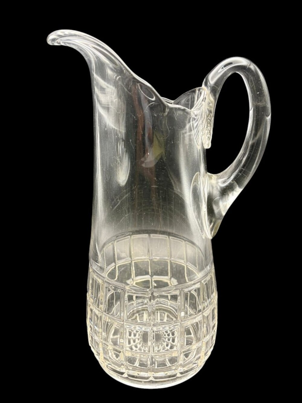 Vintage Imperial Glass "Beaded Block" Clear Glass Water Pitcher – Art Deco 1920s - Picture 4 of 8